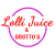 Lolli Juice Logo red letters and purple circle with a transparent background